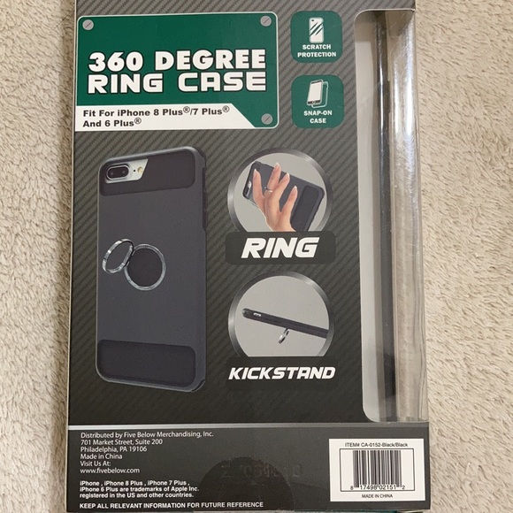 360°Ring Case iPhone 8 Plus, 7 Plus & 6 Plus Black - Picture 4 of 6